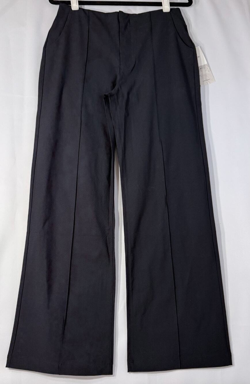 Vuori Meta Wide Leg Pants Women M Black Versalife Stretch Travel Athleisure NWOT